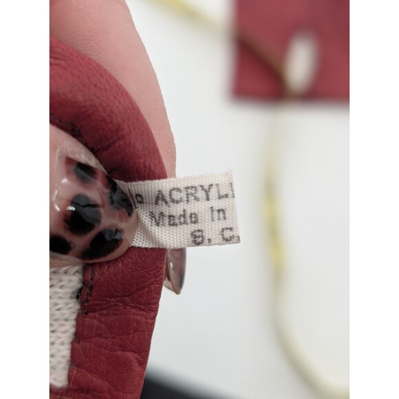 Carson Pirie Scott Vintage Red Leather Gloves Made In Italy Size 6 1/2 Small XS - Picture 6 of 9